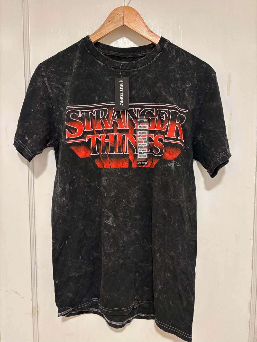 Netflix Stranger Things Black Distressed Logo Tee